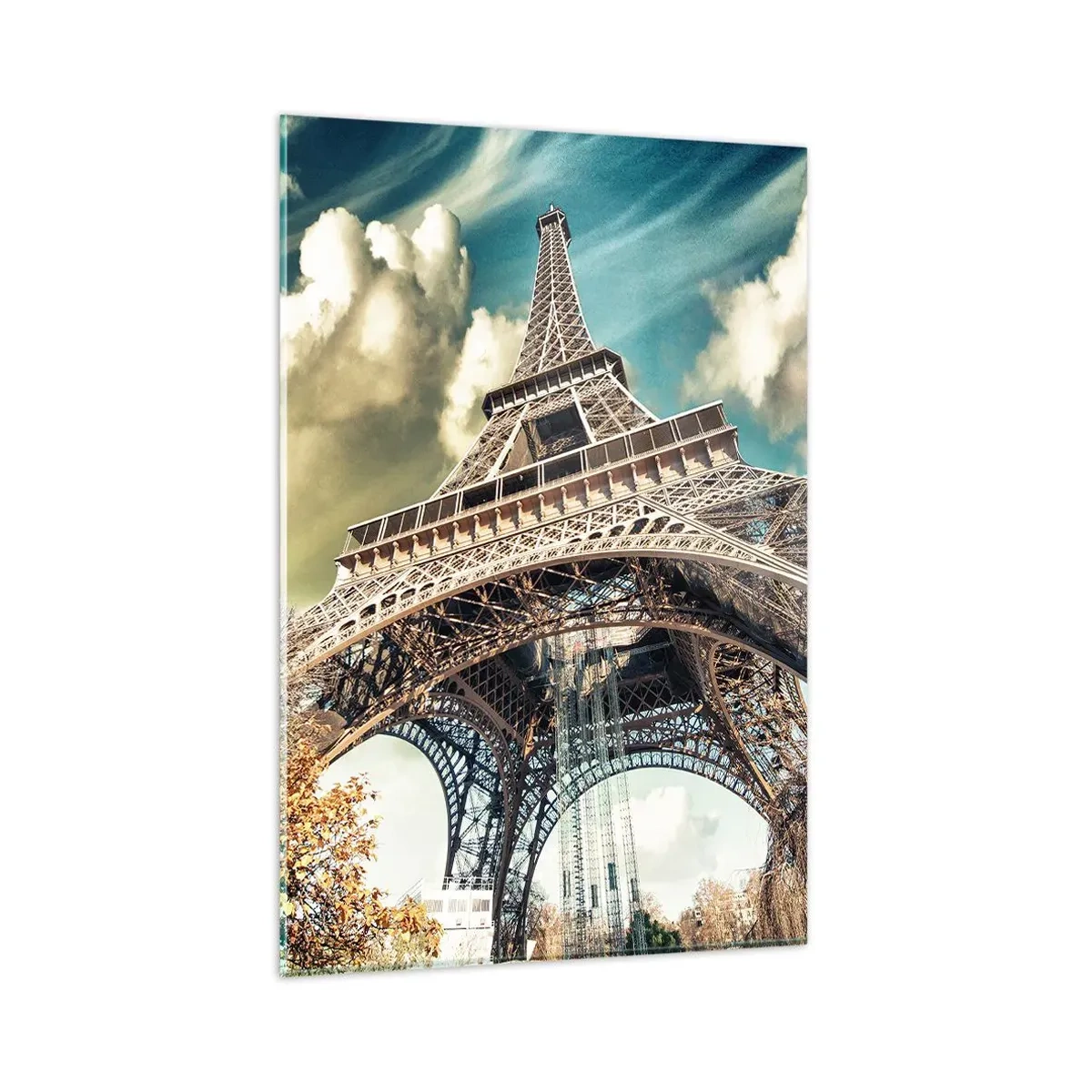 Glastavla - Bild på glas - Och på hösten i Paris... - 80x120 cm