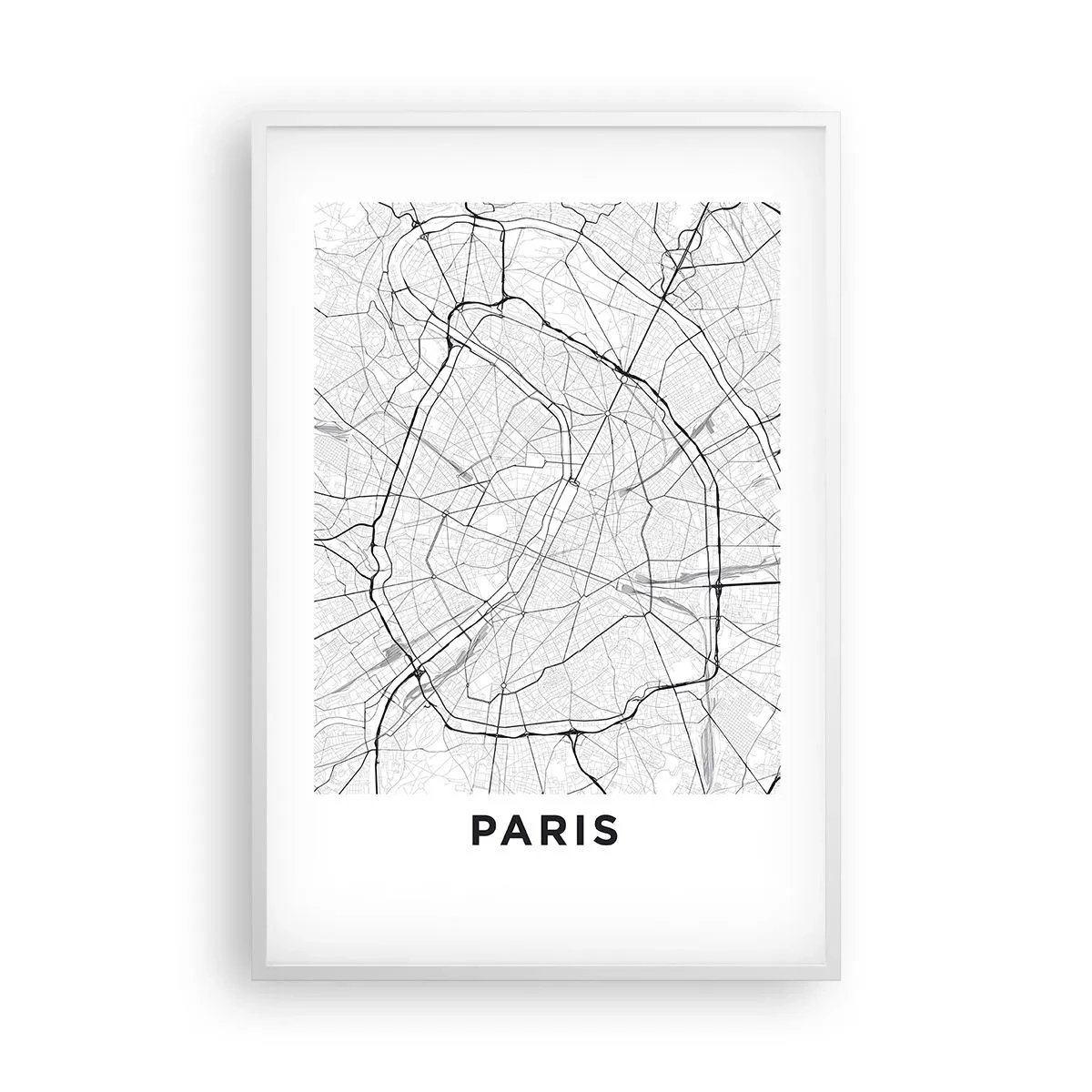 Affisch i vit ram - Paris blomma - 61x91 cm