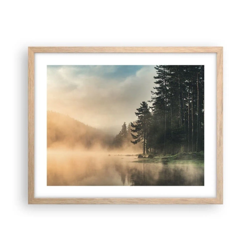 Affisch i ram av ljusek - Dagen föds - 50x40 cm