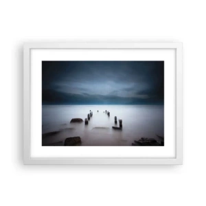 Affisch i vit ram - Fundersam sjö - 40x30 cm