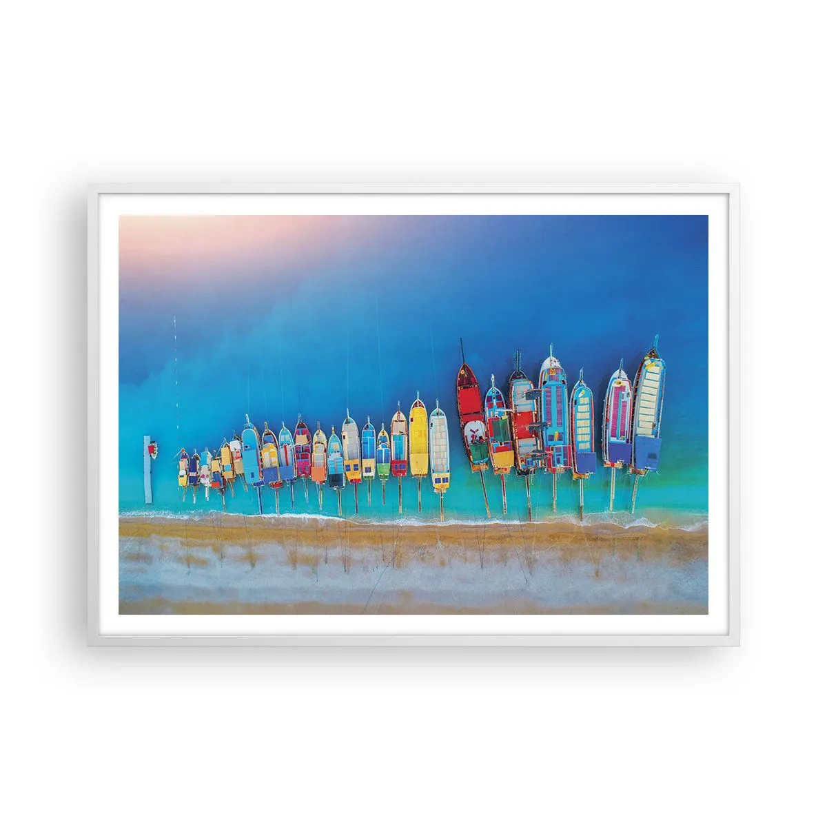 Affisch i vit ram - Ur fågelperspektivet - 100x70 cm