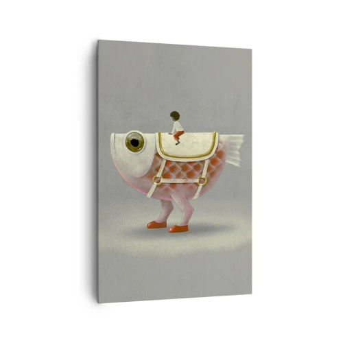 Canvastavla - Bild på duk - Fiskryttare - 80x120 cm