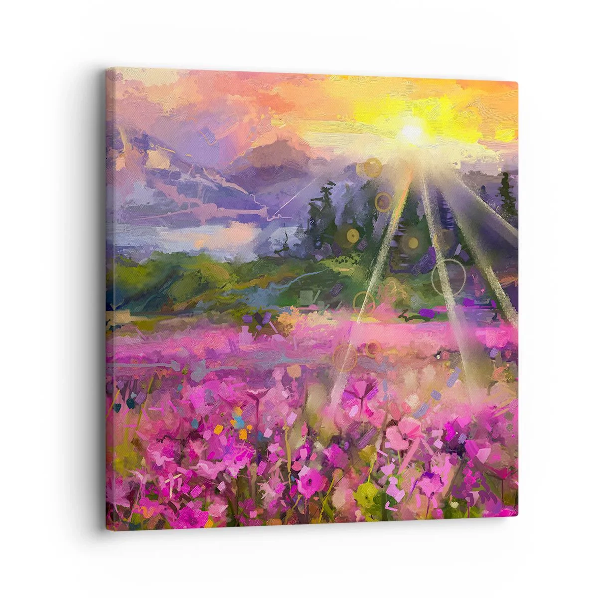 Canvastavla - Bild på duk - I dalen under solens beskydd - 30x30 cm