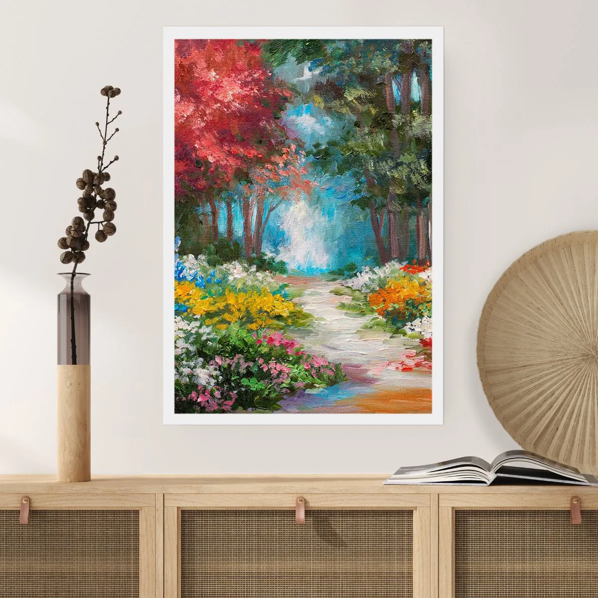 Affisch - Skogsträdgård, blomskog - 50x70 cm