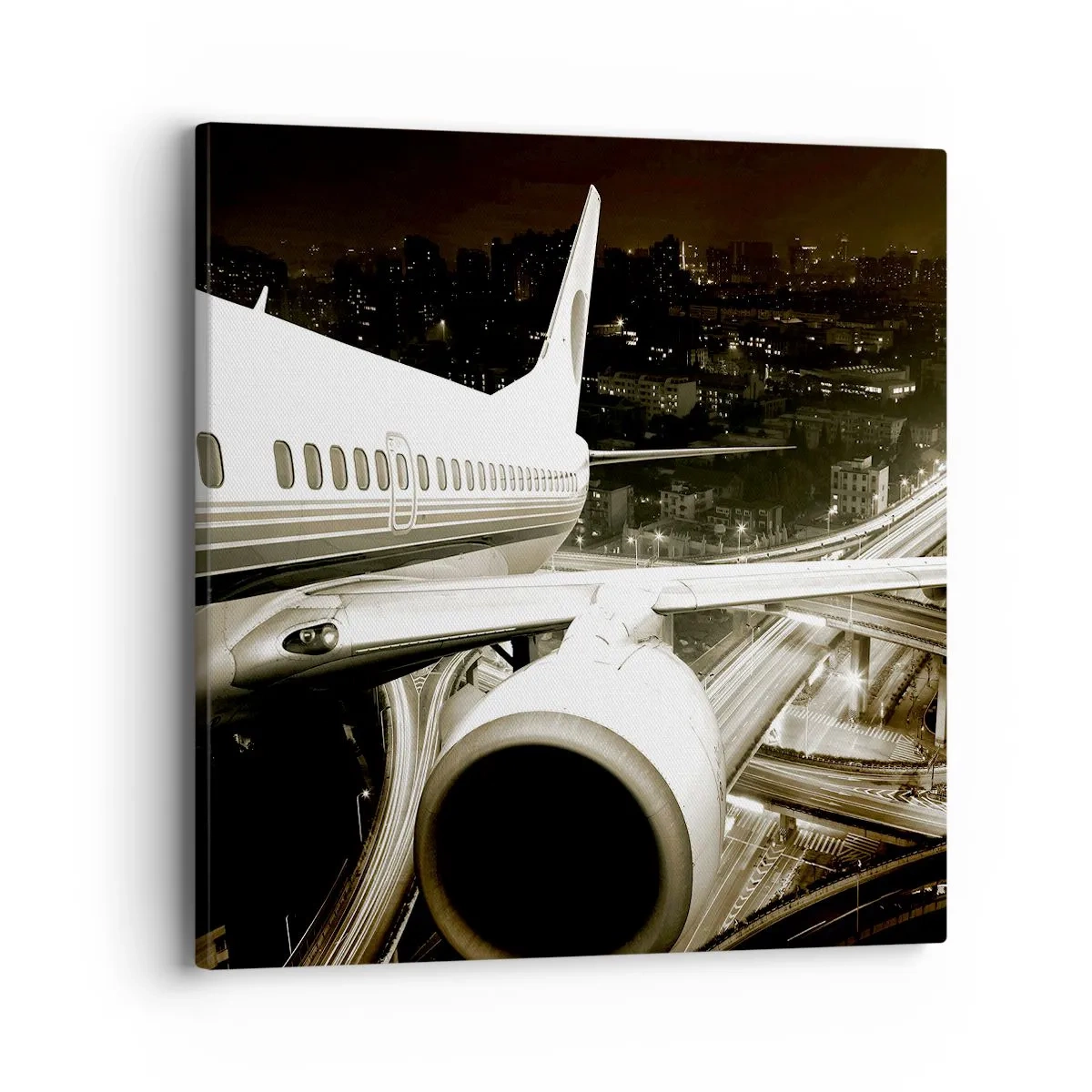 Canvastavla - Bild på duk - Lyfta upp i natten - 40x40 cm