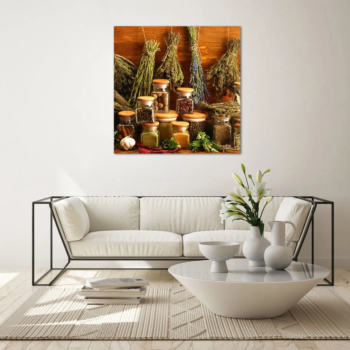 Glastavla - Bild på glas - Trolldom i köket - 70x70 cm