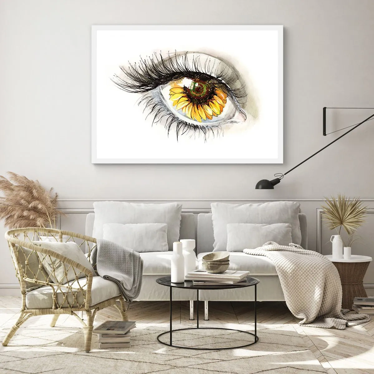 Affisch i vit ram - Blick het som sommar - 100x70 cm