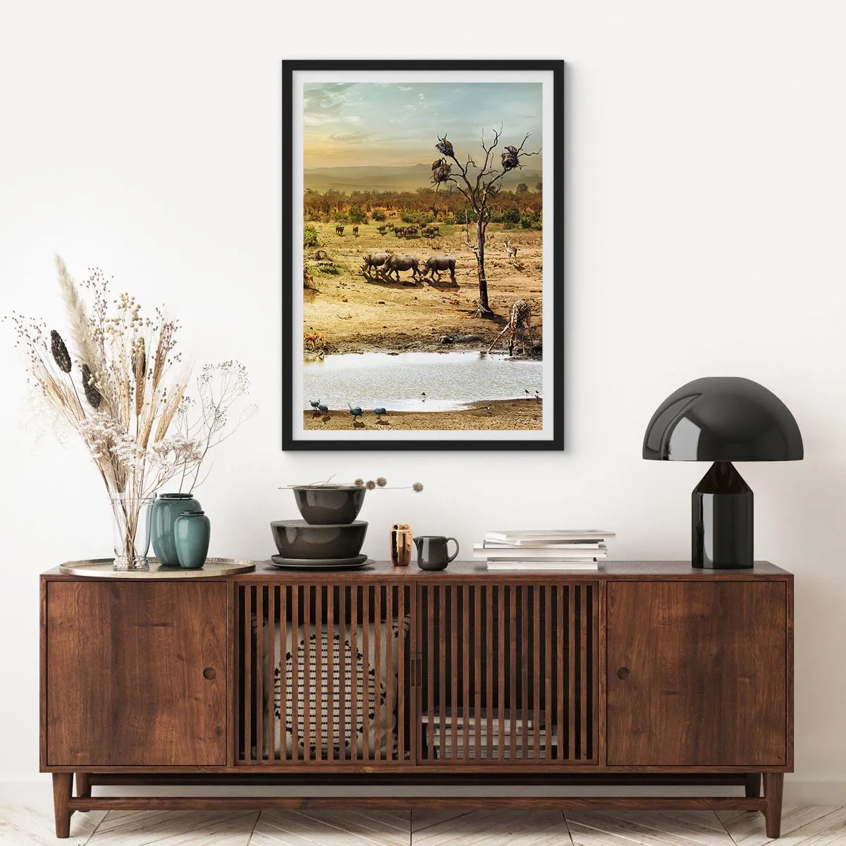 Affisch i svart ram - "Det mynnade en flod från Eden…" - 61x91 cm