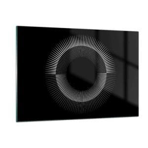 Glastavla - Bild på glas - Svart sol - 120x80 cm