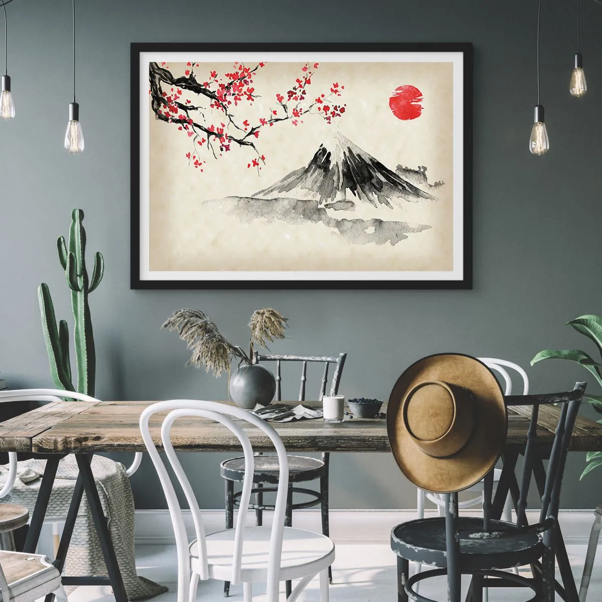 Affisch i svart ram - Bli kär i Japan - 70x50 cm