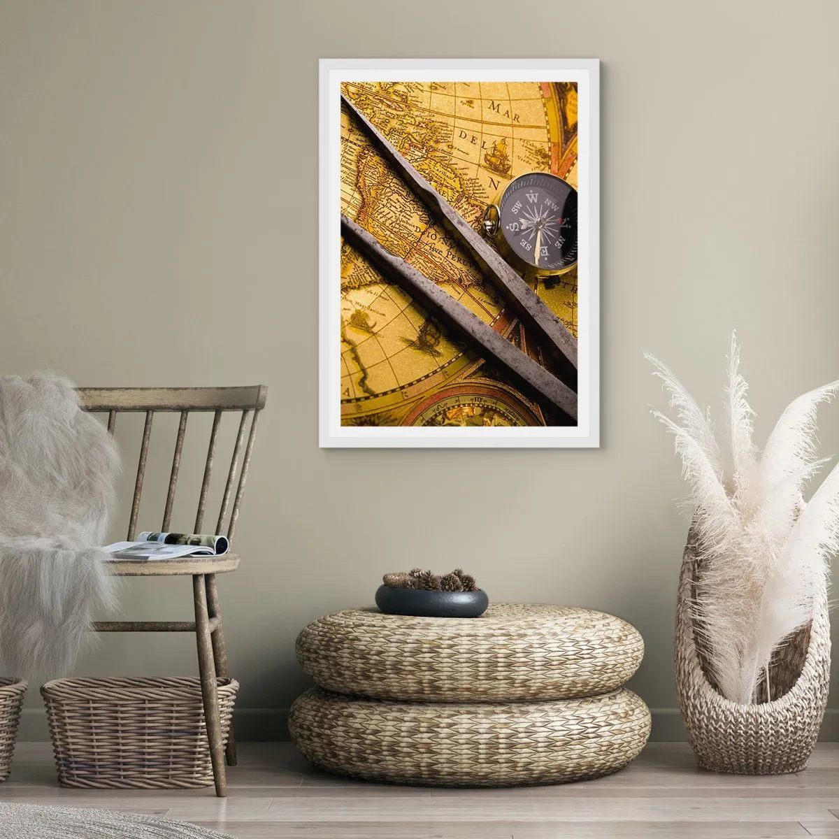 Affisch i vit ram - Var är skatterna? - 50x70 cm