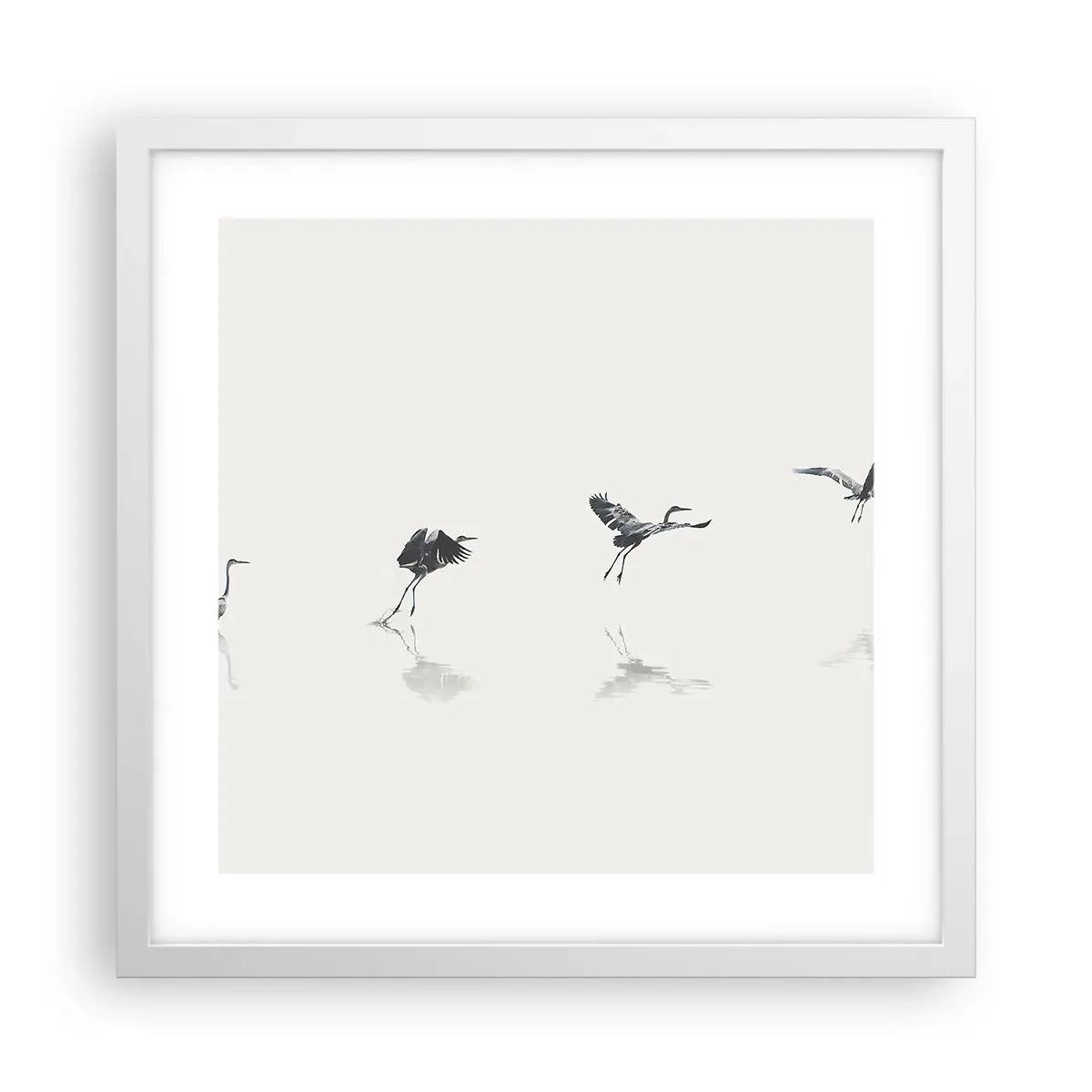 Affisch i vit ram - Fyra enkla steg - 40x40 cm