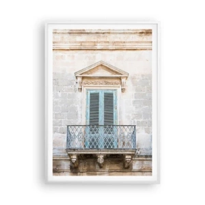 Affisch i vit ram - Italiens unika charm - 70x100 cm