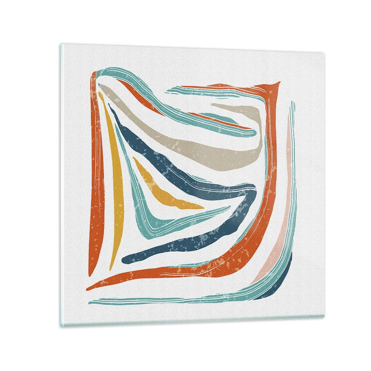 Glastavla - Bild på glas - Vänligt leende abstraktion - 40x40 cm