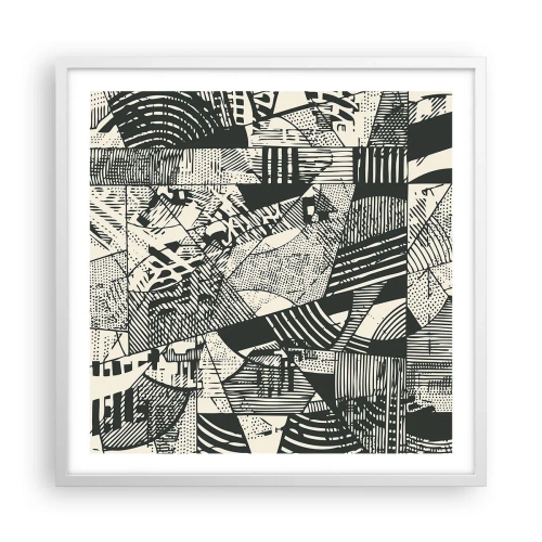 Affisch i vit ram - Nutidens dynamik - 60x60 cm