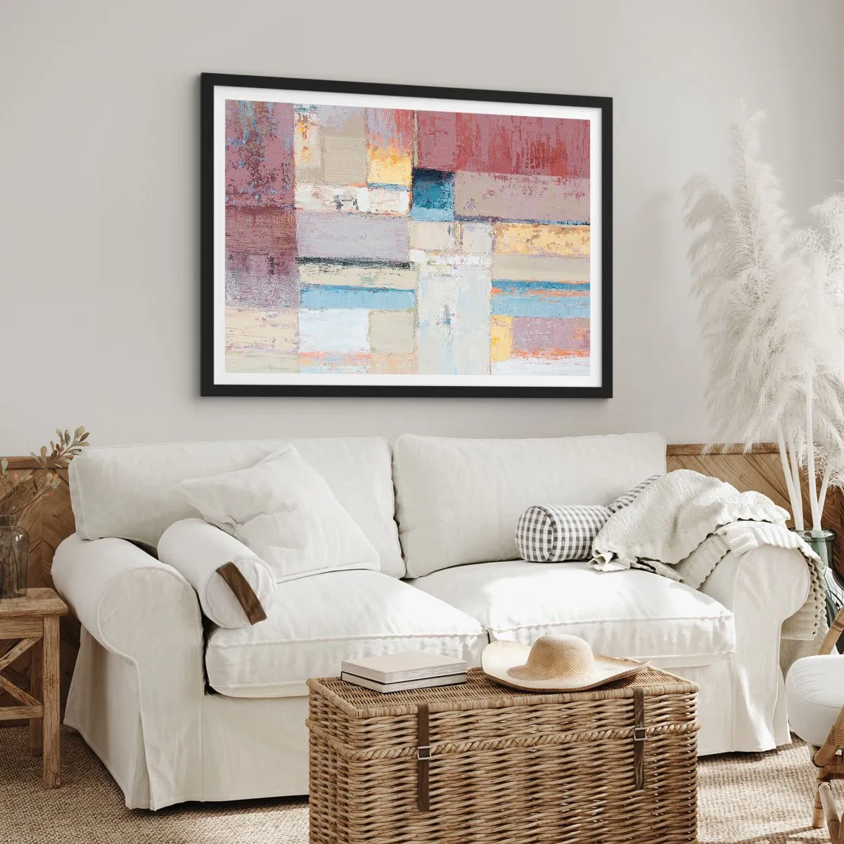 Affisch i svart ram - Geometrins lugn - 70x50 cm