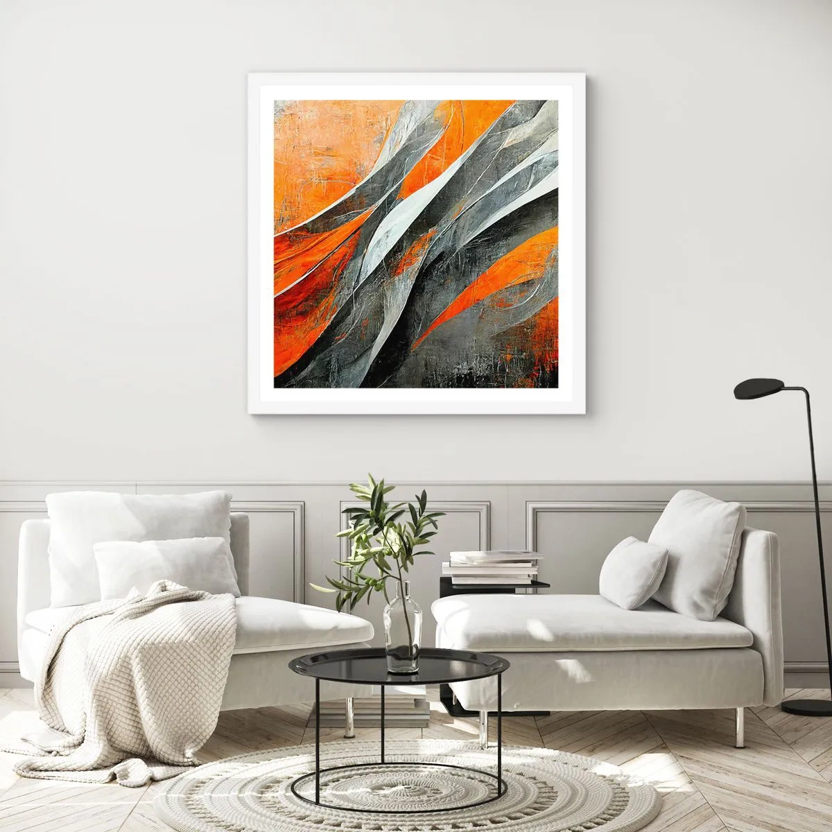 Affisch i vit ram - Värme och kyla - 40x40 cm