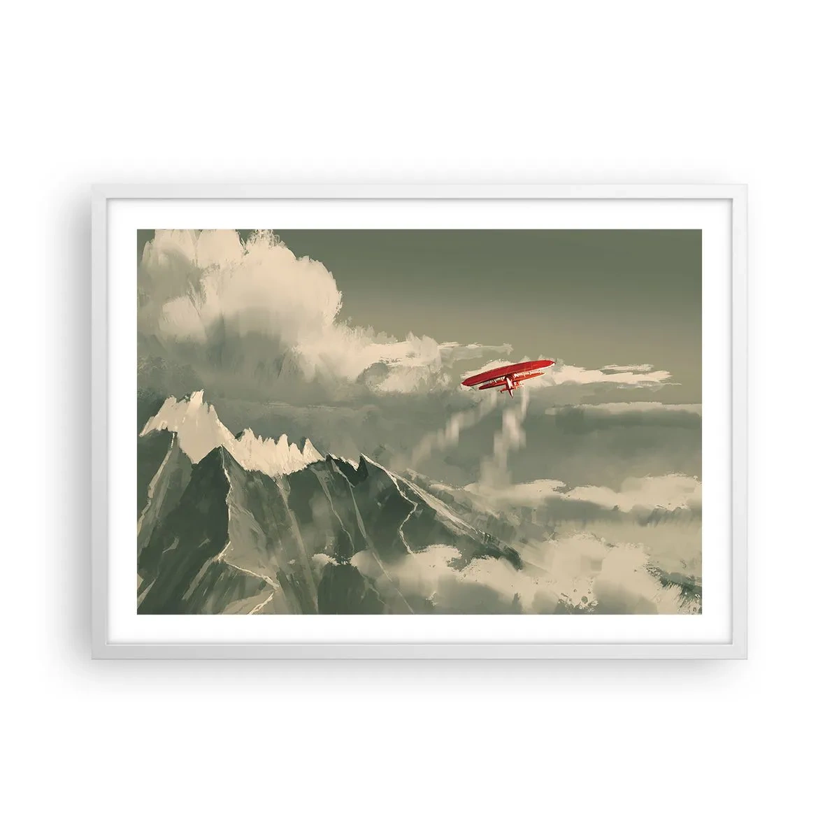 Affisch i vit ram - Orädd pionjär - 70x50 cm