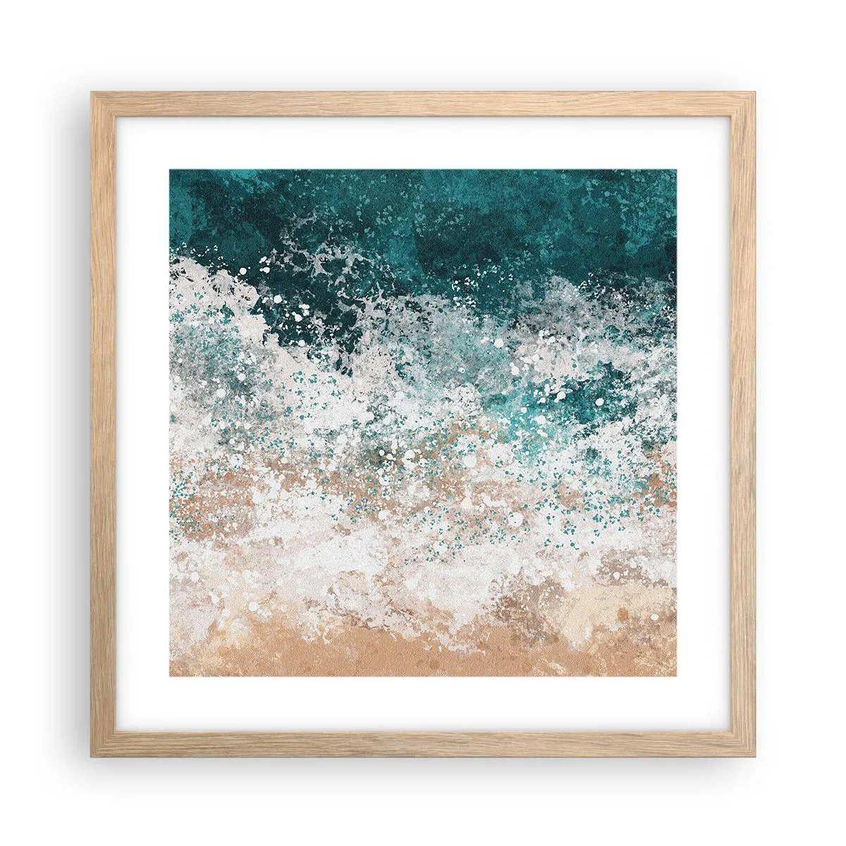 Affisch i ram av ljusek - Berättelser från havet - 40x40 cm