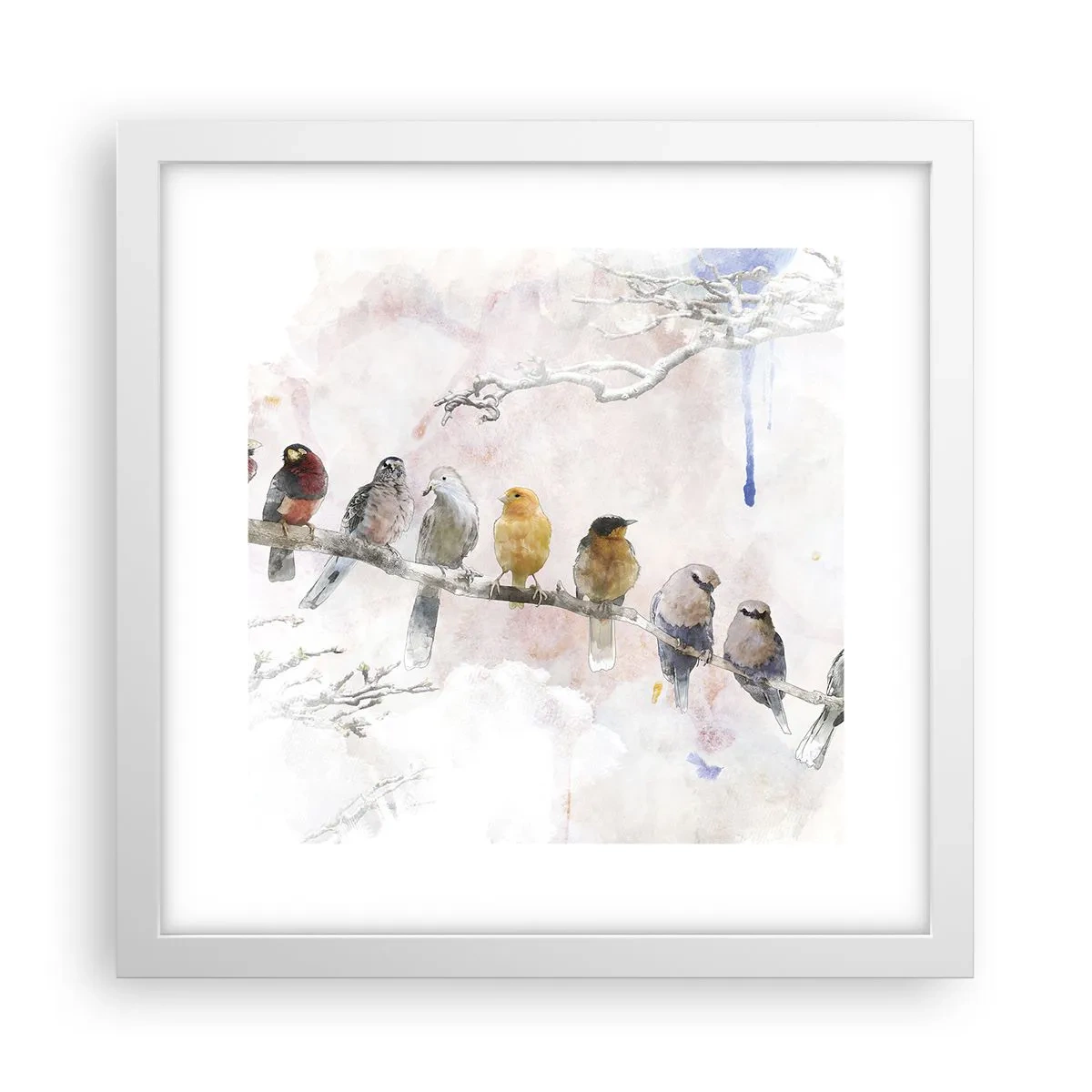 Affisch i vit ram - Bevingat möte - 30x30 cm