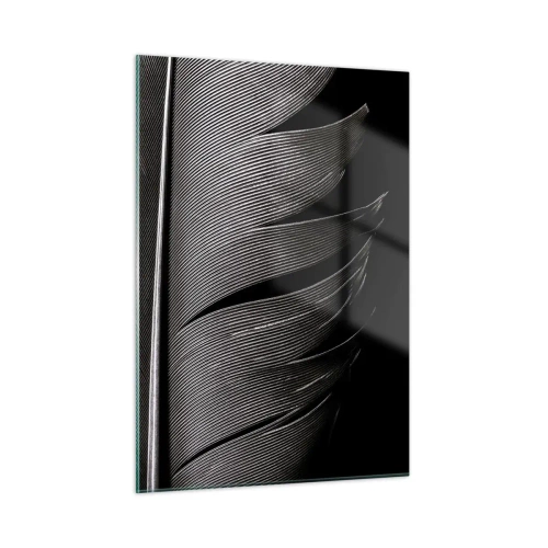 Glastavla - Bild på glas - Fjäder - en underbar konstruktion - 50x70 cm