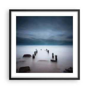 Affisch i svart ram - Fundersam sjö - 50x50 cm