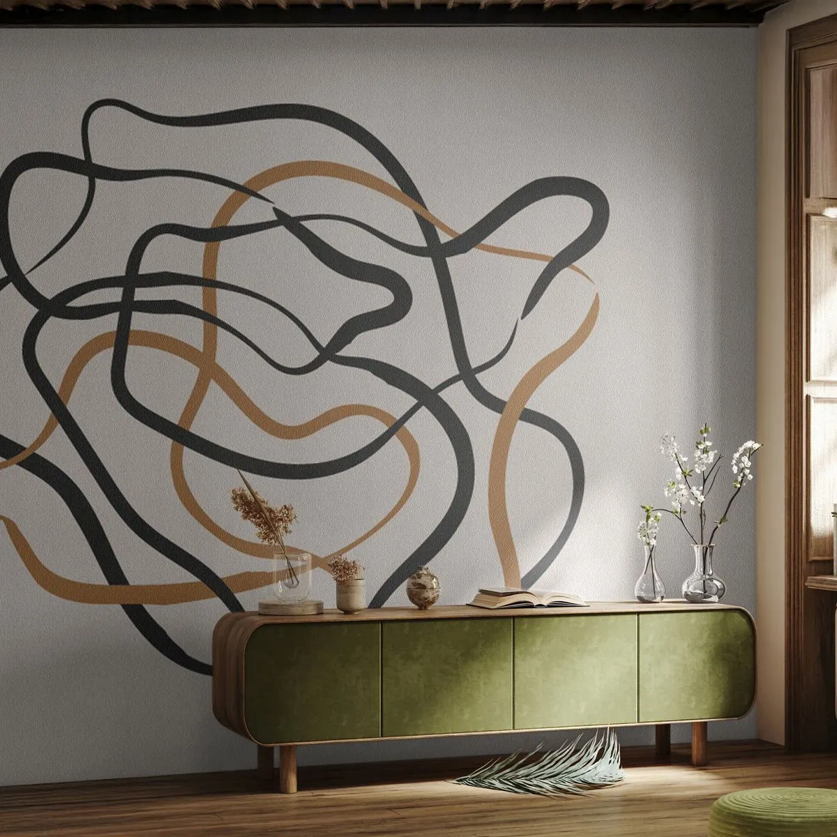 Fototapet Premium Canvas - Allt har gått fel - Boho, Abstraktion, Rader - 250x175 cm