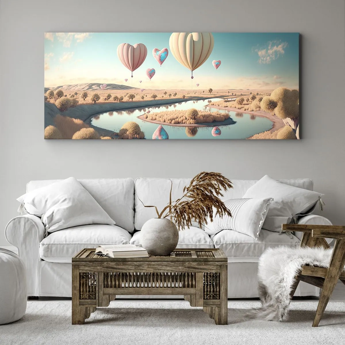 Canvastavla - Bild på duk - Kärleken låter dig sväva - 160x50 cm