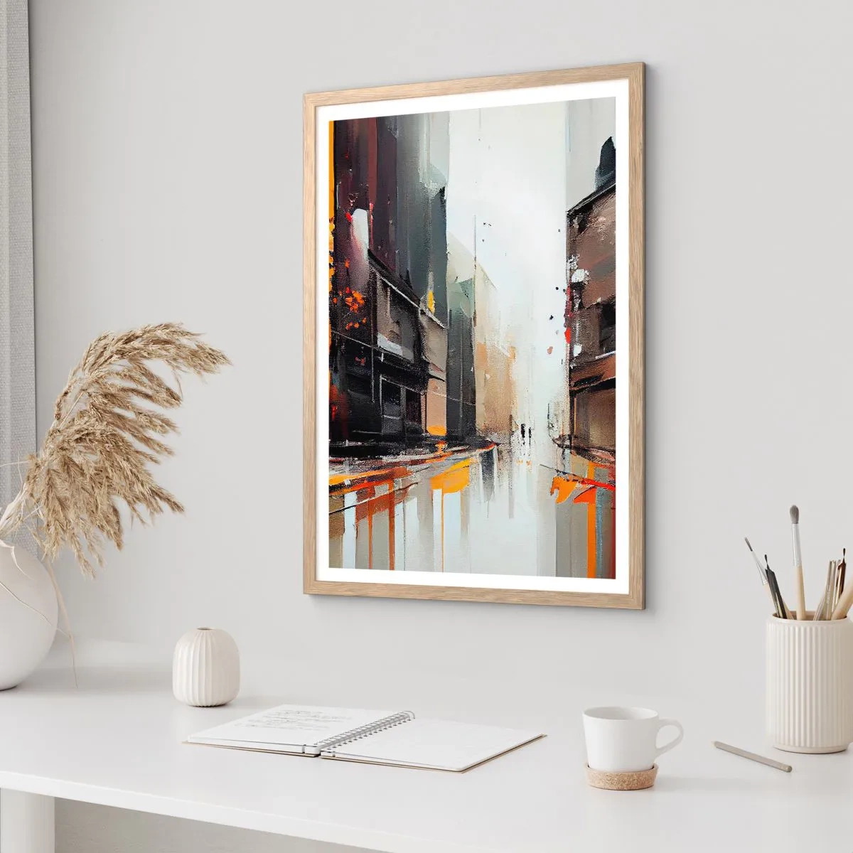 Affisch i ram av ljusek - Regnig dag - 50x70 cm