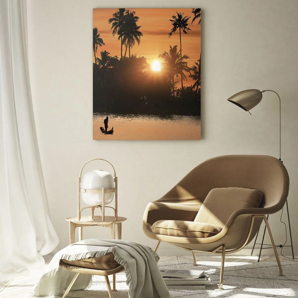 Glastavla - Bild på glas - Dags att vila - 50x70 cm