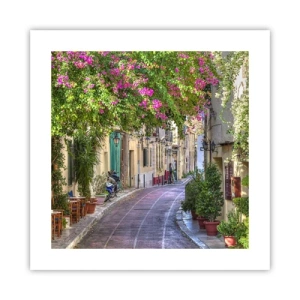 Affisch - Blommande gata - 40x40 cm