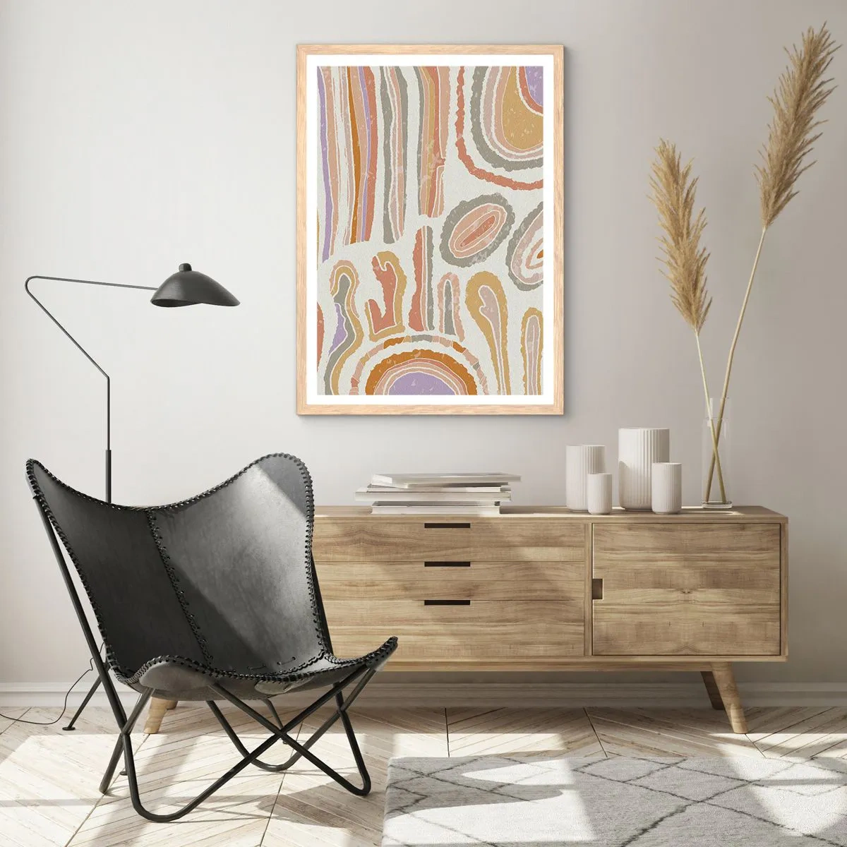 Affisch i ram av ljusek - Färgglada tvärsnitt - 30x40 cm