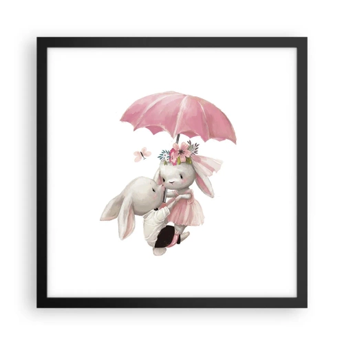 Affisch i svart ram - Det är just kärlek - 40x40 cm