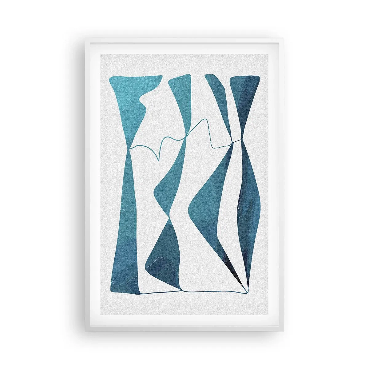 Affisch i vit ram - Abstraktion: en turkos förening - 61x91 cm