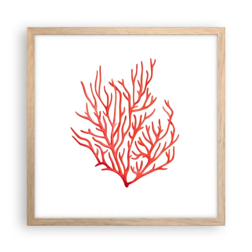 Affisch i ram av ljusek - Filigran av korall - 40x40 cm