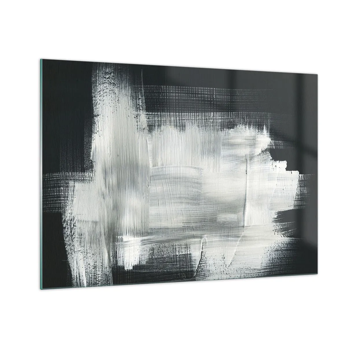 Glastavla - Bild på glas - Vävd av det vertikala och horisontella - 100x70 cm