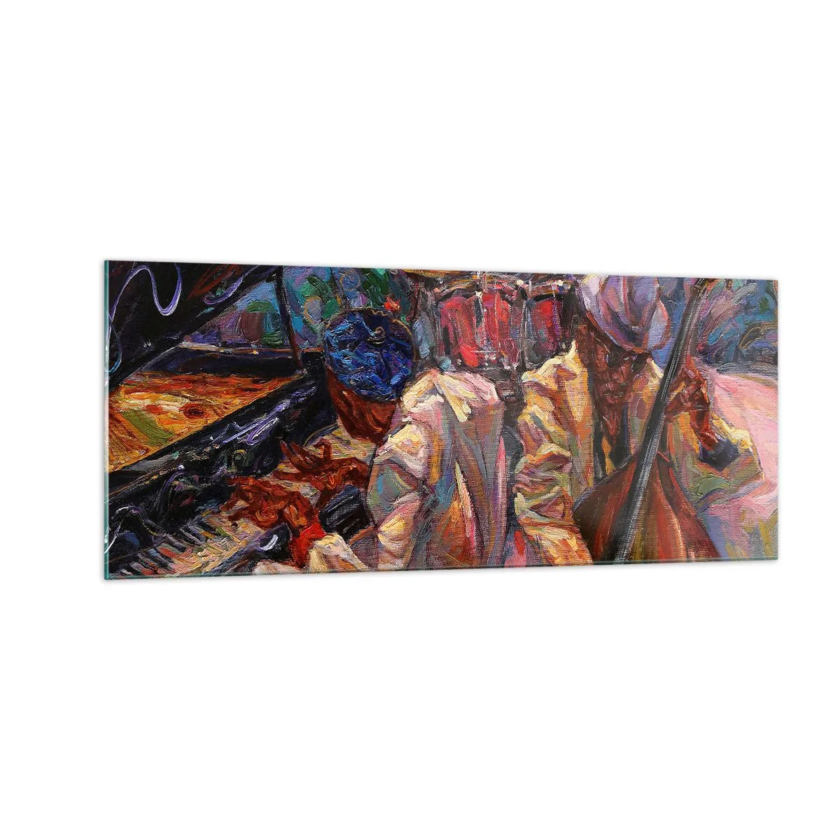 Glastavla - Bild på glas - I en rytm - 100x40 cm