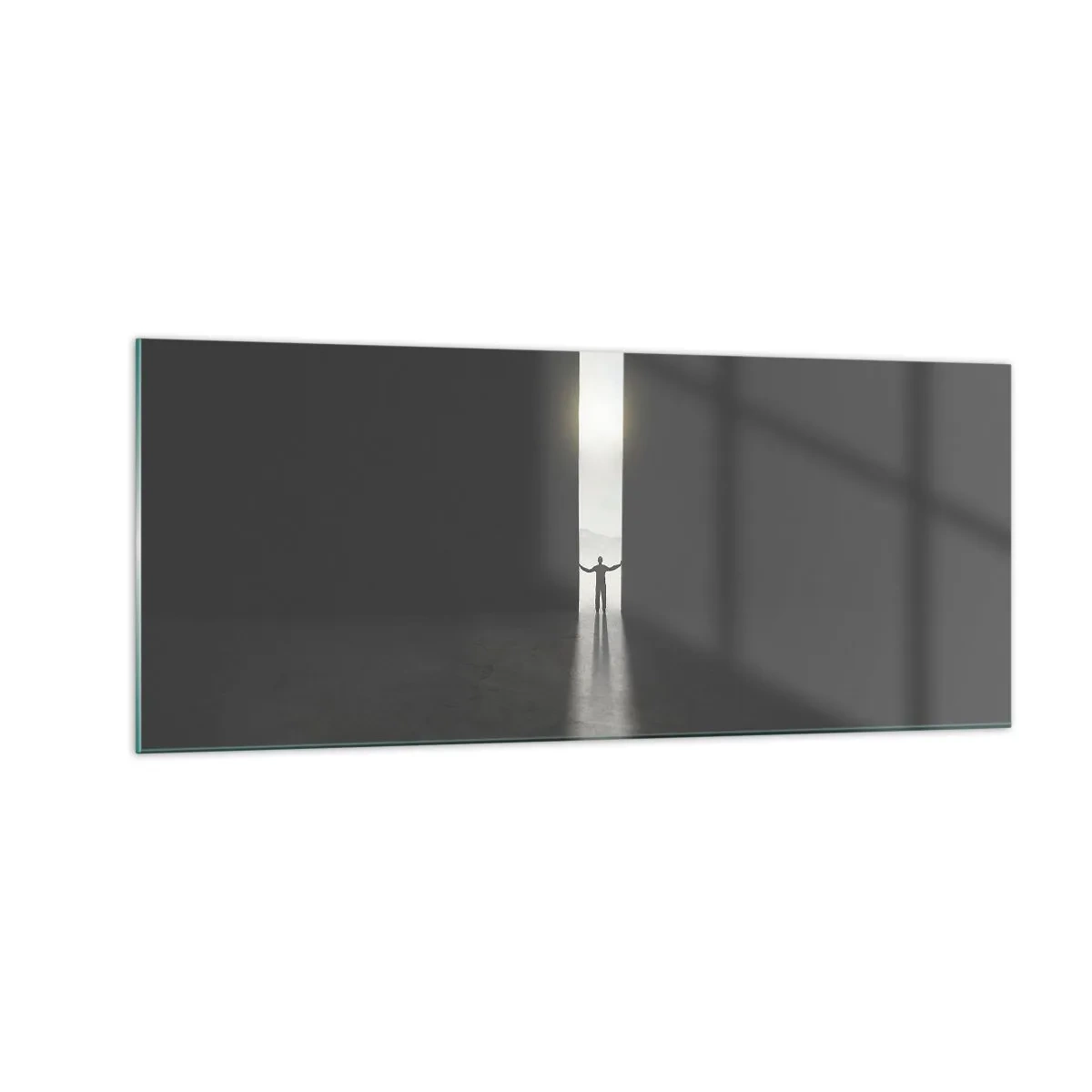 Glastavla - Bild på glas - Ett steg mot den ljusa framtiden - 100x40 cm