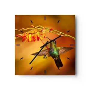 Väggklocka - Klocka på glas - Ljusbud enligt Mayafolket - 40x40 cm