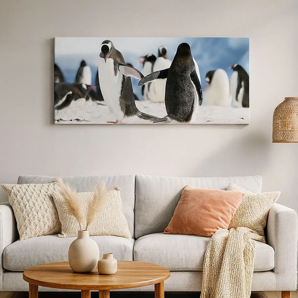 Canvastavla - Bild på duk - Dans på snön - 100x40 cm