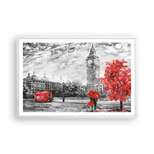 Affisch i vit ram - Spännande dag - 91x61 cm