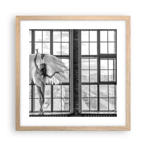 Affisch i ram av ljusek - Änglarnas stad? - 40x40 cm