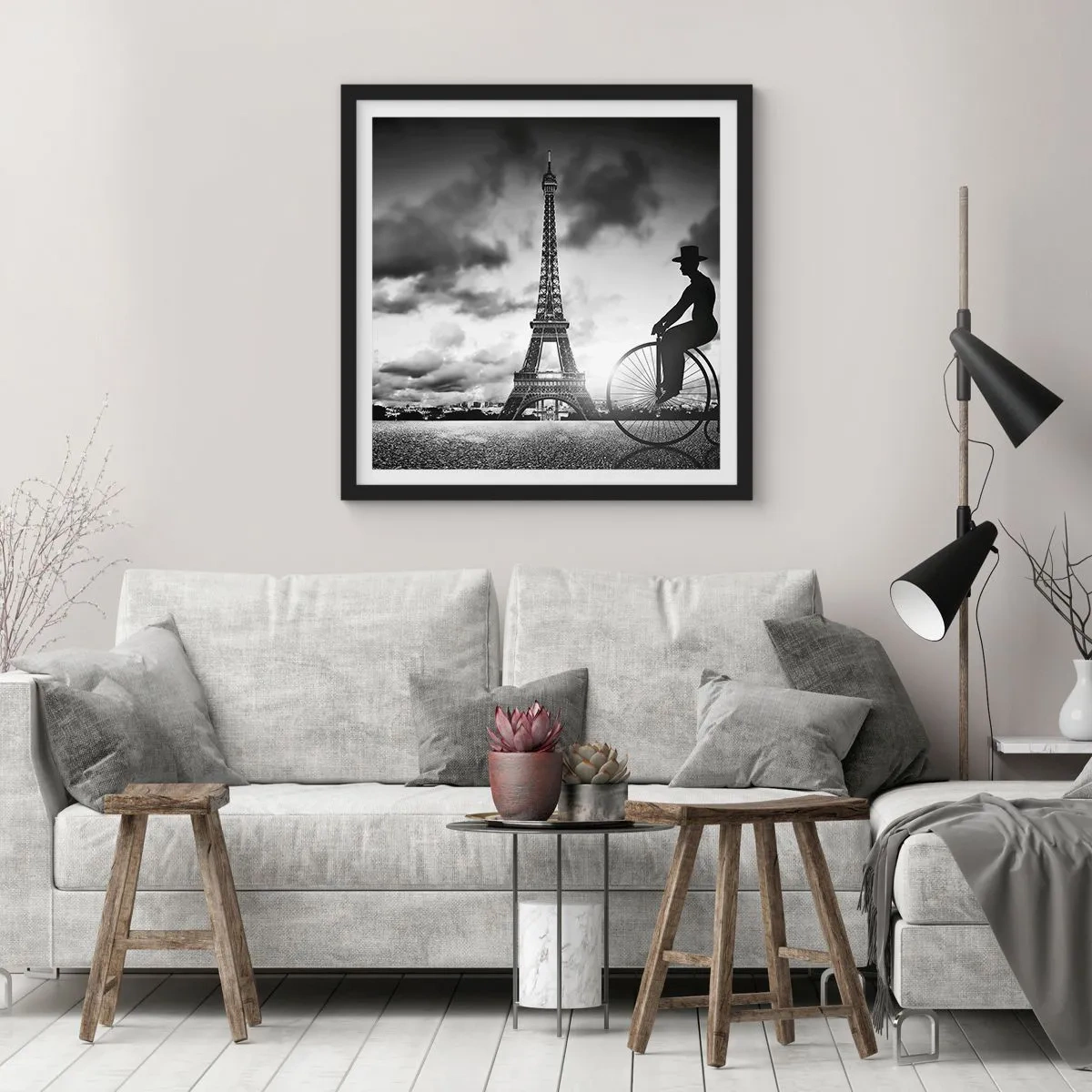 Affisch i svart ram - Längtan efter Belle Epoque - 50x50 cm