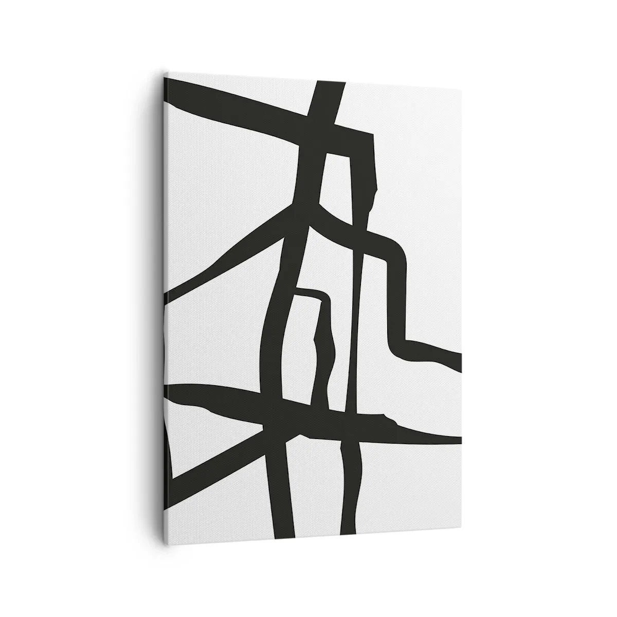 Canvastavla - Bild på duk - Svartvit konstruktion - 50x70 cm