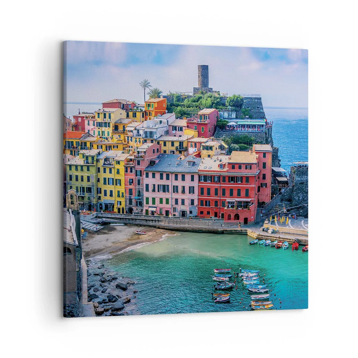 Canvastavla - Bild på duk - Magisk stad i Medelhavet - 50x50 cm