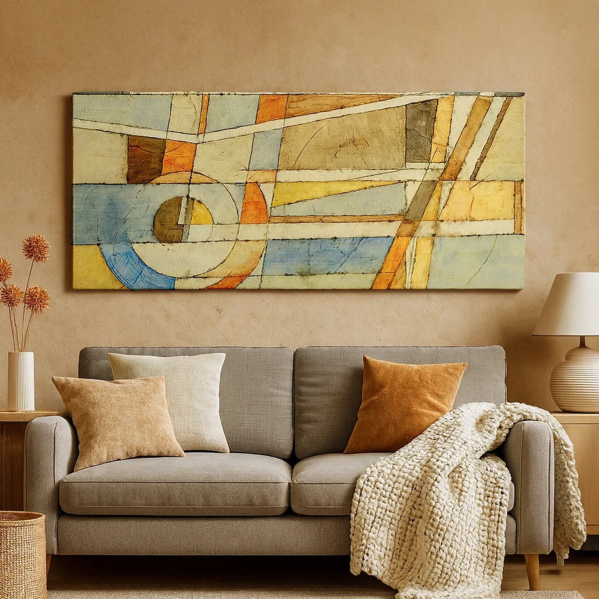 Canvastavla - Bild på duk - Kubismen på bygget - 30x30 cm