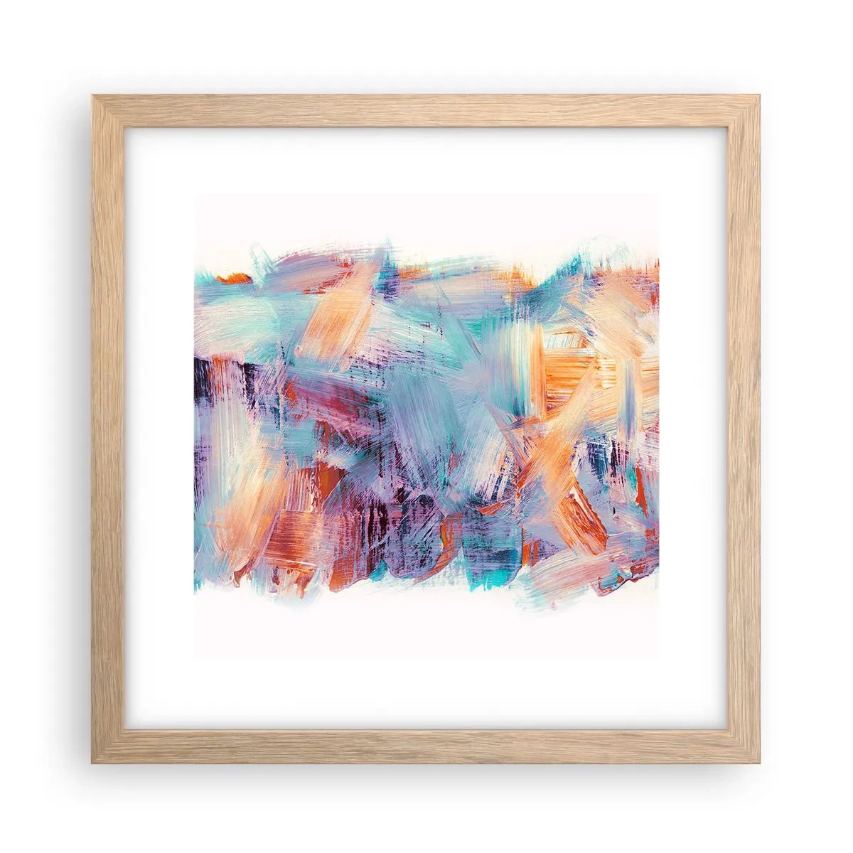 Affisch i ram av ljusek - Färgglad röra - 30x30 cm