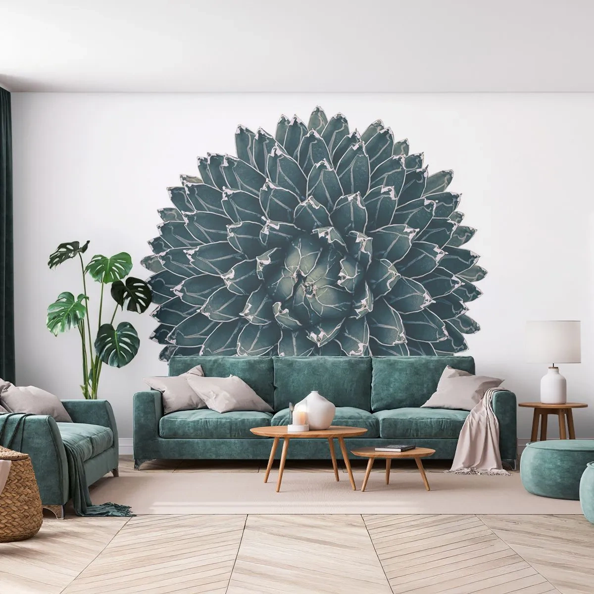 Fototapet Premium Sand - Öknens stjärna - Kaktus, Agave, Grafik - 100x70 cm