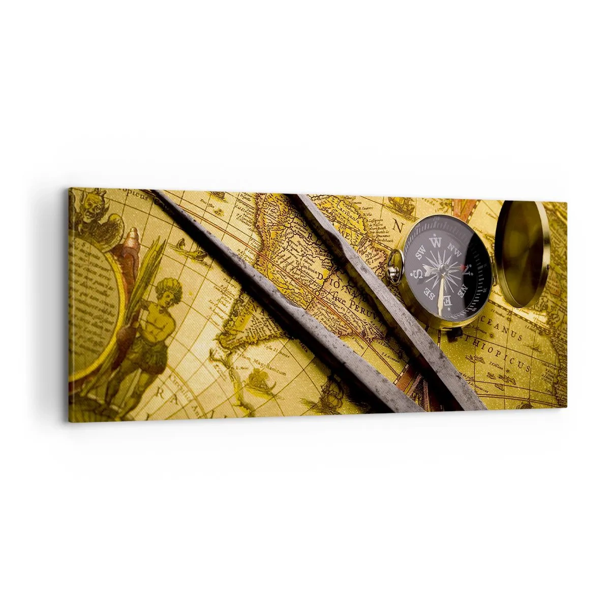 Canvastavla - Bild på duk - Var är skatterna? - 100x40 cm