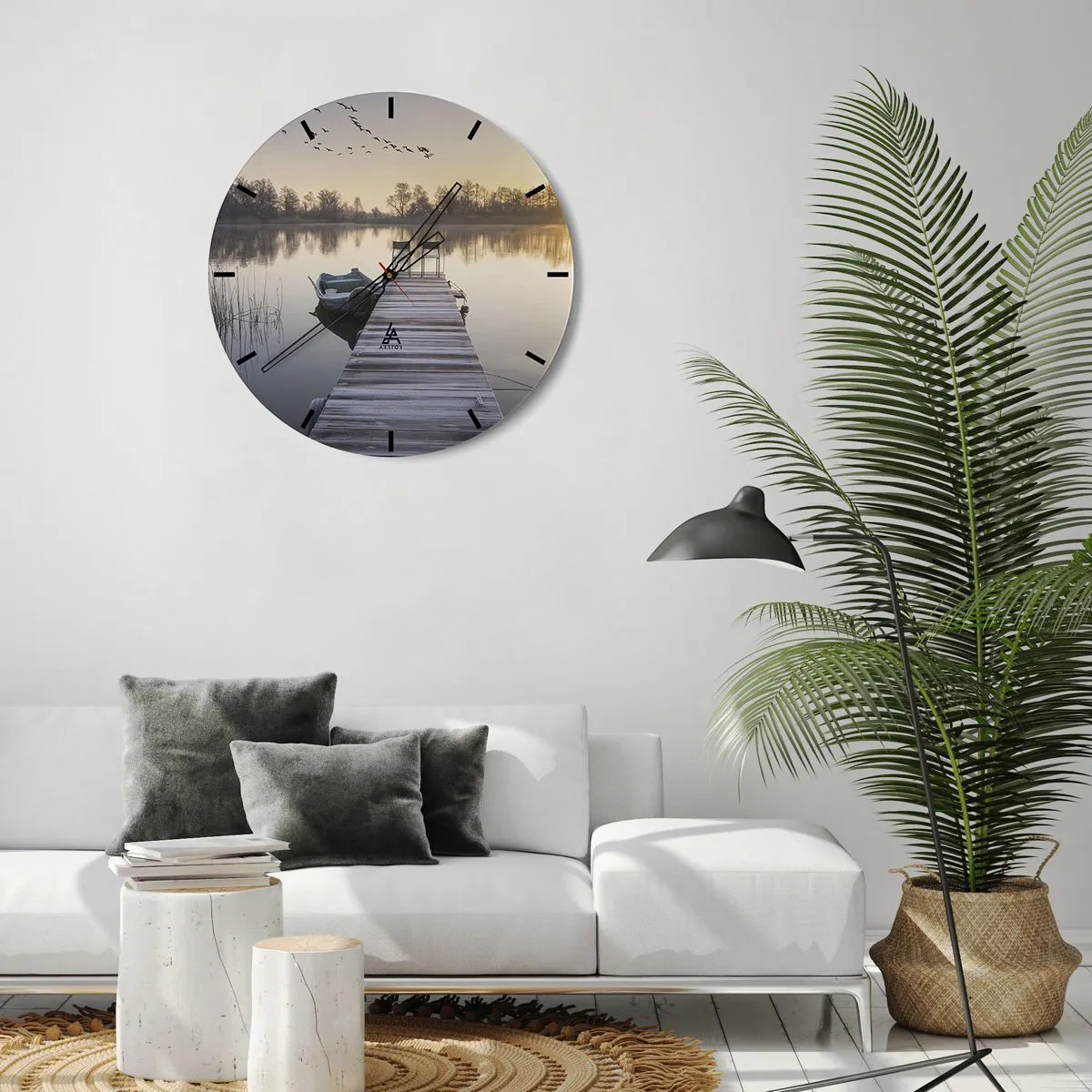 Väggklocka - Klocka på glas - Kommer tillbaka om en viss tid - 40x40 cm